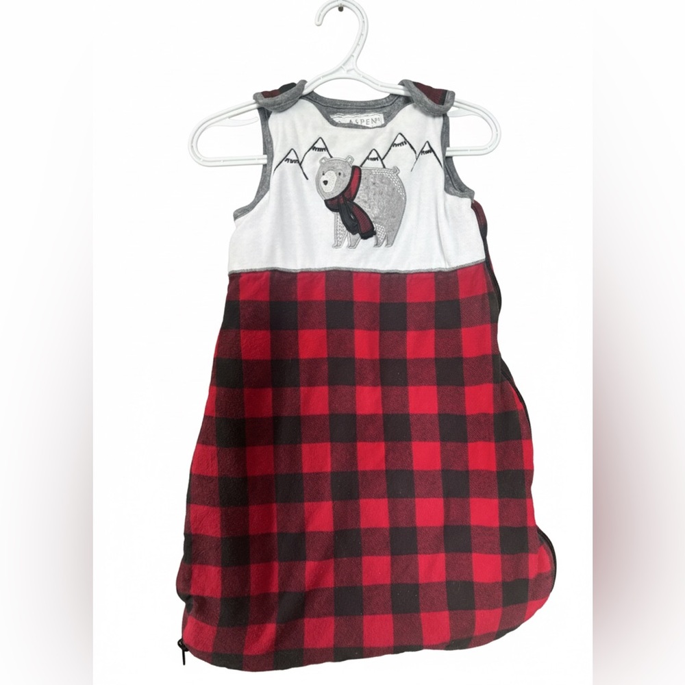 Baby Aspen Red and Black Plaid Bear Sleep Sack